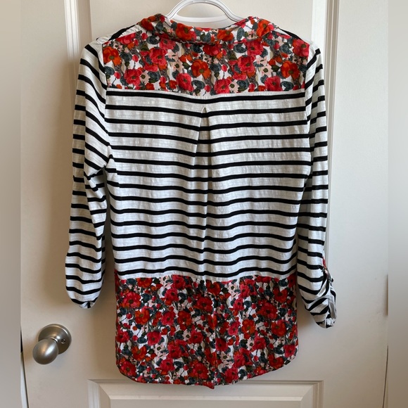 Poppy and stripe blouse from Anthropologie - Picture 2 of 3